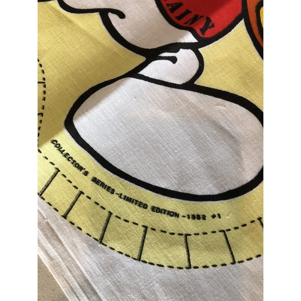 Vintage NOS Peyo Smurf Fabric Panel Pillow Cut Out Brainy DIY New